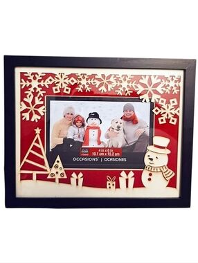 Michael's Studio Decor 4" x 6" Snowman Wood Cutout Holiday Picture Frame